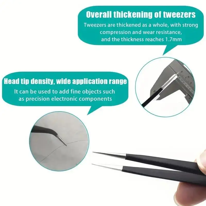 6pcs Precision Long Tweezers S - Electronics Repair Tools ulasan dan harga